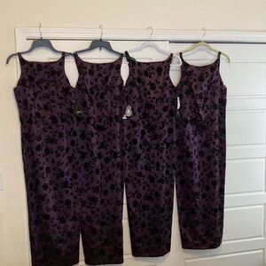 Elegant Purple Floral Velvet Prom Dress